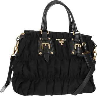 Prada Pre-owned Handbags, female, Black, Size: ONE SIZE Pre-owned Vintage Nylon Handbag