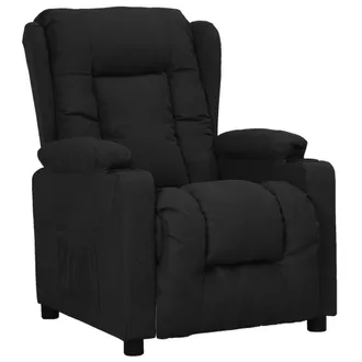 vidaXL Sill&oacute;n Reclinable De Tela Negro Vidaxl