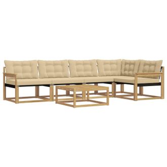 vidaXL Conjunto De Sof&aacute;s De Exterior 6 Pcs Y Beige 79 X 79 X 37 Cm Vidaxl