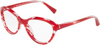 Alain Mikli 3076 Vista Cat-Eye Frame Sunglasses with Translucent Red Acetate