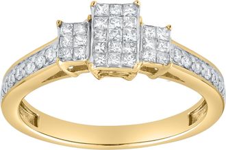 LuvMyJewelry Lumetra 0.55 Ct 10K Gold Diamond Ring