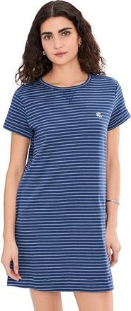 Lauren Ralph Lauren Interlock Lounge Short Sleeve Sleep T-Shirts Womens Jumpsuit & Rompers One Piece Navy Stripe : XL (US 16-18)