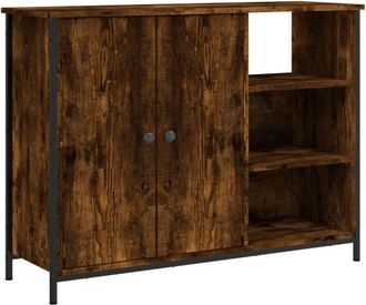 vidaXL Sideboard Smoked Oak 100x33x75 cm Engineered Wood Vidaxl