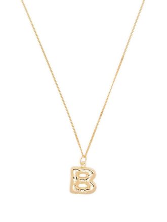 Completedworks B pendant necklace - women - 18k Gold Plated Rhodium - One Size