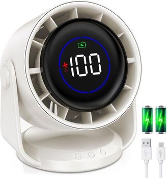 OEM Ventilador Ultra Silencioso Y Potente, Ventilador De Escritorio De 100 Velocidades, Recargable Por Usb, Ventilador Port&aacute;til Para Oficina, Hogar, Dormi