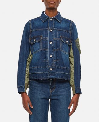 sacai Giacca Denim E Nylon Twill