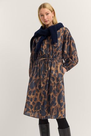 Bugatti Damen Blousejurk met strikceintuur en van katoen