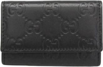 Gucci Pre-owned Keycase 138093 - Dames - Vintage Accessoires - Zwart - ONE Size - Leer - Vintage