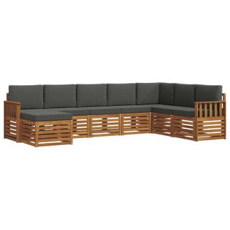 vidaXL Conjunto De Sof&aacute;s De Exterior 8 Pcs Natural Y Antracita Vidaxl