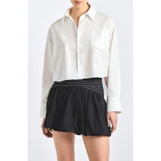 Derek Lam Evelina Poplin Boxy Button-Up Shirt in White at Nordstrom, Size X-Small