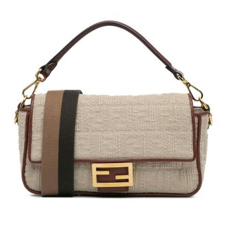 Fendi Zucca Embroidered Canvas Baguette Satchel 8BR600-AC0D-209-10429