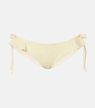 Montce Swim Uno gingham ruffled bikini bottoms