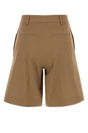 Pantaloni Torino Womens Camel Stretch Cotton Bermuda Shorts Biscotto Exterior: Elastane