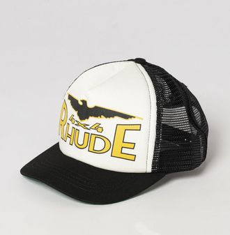 Rhude Cappello da baseball in cotone con logo ricamato e visiera rigida