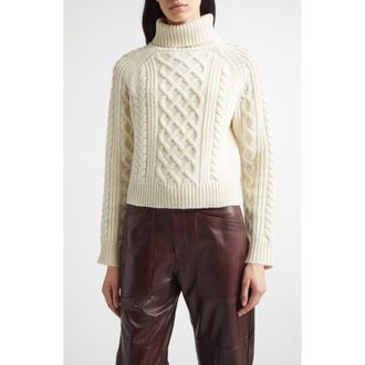 Nili Lotan Ezren Lambswool Sweater in Ivory at Nordstrom, Size X-Large