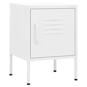 Berkfield Home Nightstands 2 pcs White 35x35x51 cm Steel | Size: 35 x 35 x 51 cm