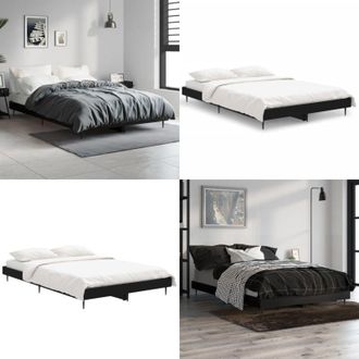 vidaXL Giroletto Nero 120x190 cm in Legno Multistrato - Letto in legno - Letto con doghe