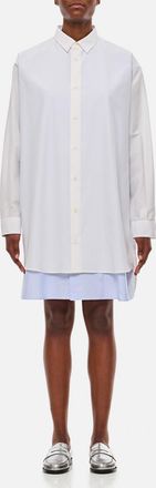 Loewe White Cotton and silk blend shirt dress