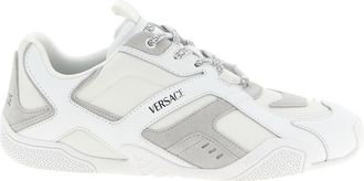 Versace White Calfskin Athletic Mens Sneakers
