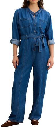 Hatch The Drapey Denim Jumpsuit in True Indigo at Nordstrom, Size 1
