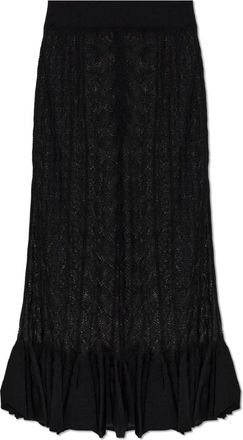 Dolce & Gabbana Transparante Tule Rok Met Ruche - Dames - Midirokken - Zwart - S - Tule - Rokken