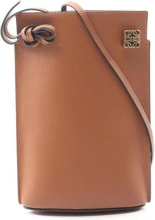 Loewe Pre-owned Cross Body Bags, female, Brown, Size: ONE SIZE Pre-owned Leather Cross Body Bag
