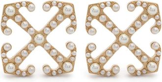 Off-white Arrow stud earrings - women - glass/Brass - One Size - Gold