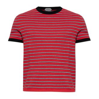 Versace T-Shirts, male, Red, Size: 2XL Jacquard Cotton-Blend Knit T-Shirt