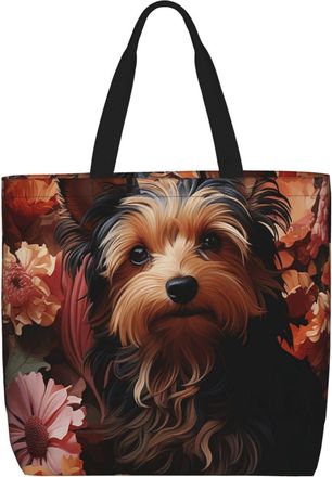 Generic Yorki Flower Shoulder Bag Durable Shopper Bag Waterproof Handbags For College Camping Casual