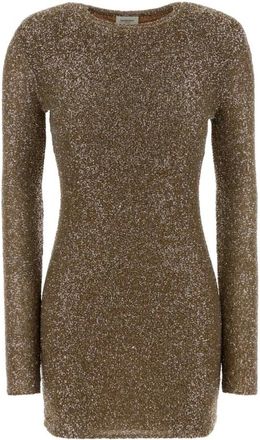Saint Laurent Vestido Corto de Manga Larga - Dresses - Mujer - Amarillo - S