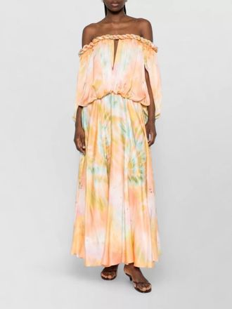 Zimmermann luna silk dress off shoulder maxi