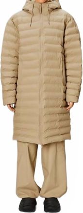 Rains Unisex Lohja Longer Puffer Jacket In Sand