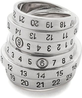 Maison Margiela Logo Ring Gioielli Silver-Donna