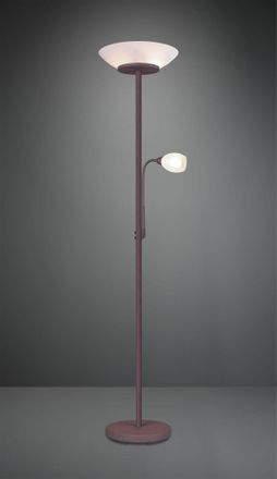 Reality Reality Leuchten - L&aacute;mpara De Pie Con Punto De Lectura Gerry Ruggine Cristal Blanco &Oslash;34 Cm Trio Lighting