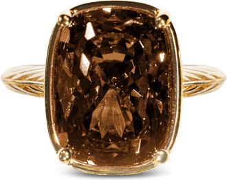 Sterling Forever Sterling Silver Elongated Cushion Chocolate CZ Cocktail Ring