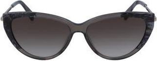 Longchamp Heritage 56mm Rectangular Sunglasses in Slate Grey/Black Print at Nordstrom Rack