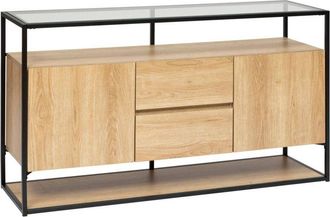 Atmosphera Atmosphera - Aldea Aparador De Metal Y Madera Beige 2 Puertas 140x80cm Cr&eacute;ateur DInt&eacute;rieur