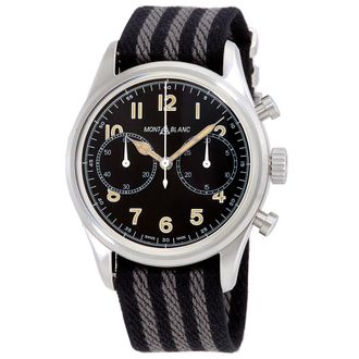 Montblanc Pre-owned Montblanc 1858 Chronograph Automatic Black Dial Mens Watch 117835