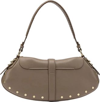 Ganni Womens Shoulder Bag B-Kat Coca Mocha Recycled Leather Handbags Hand