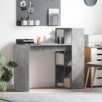 Berkfield Home Writing Desk Concrete Grey Engineered wood with a concrete finish