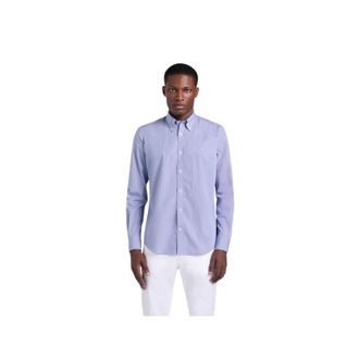 Harmont & Blaine Micro-check Katoenen Shirt - Heren - Casual Overhemden - Blauw - M - Katoen - Overhemden