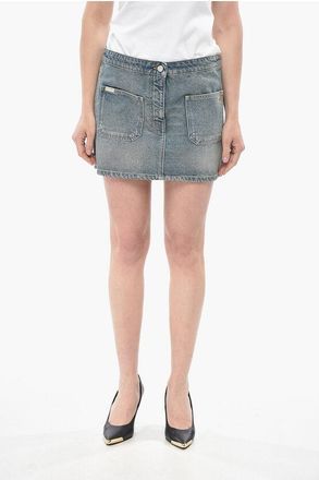 Courr&egrave;ges Vintage-Wash Denim Miniskirt size 28