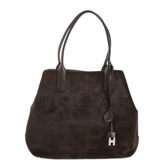 Hogan Medium Script Shopping Bag In Pony-Effect Leather