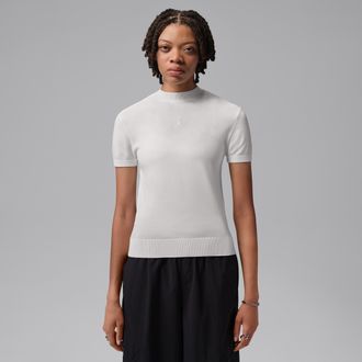 Nike Jordan Womens Jordan Sport Mock-Neck Short-Sleeve Golf Top in White | IM8557-100