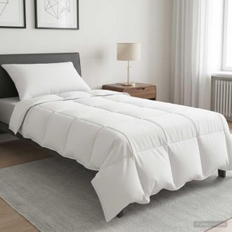 vidaXL Vidaxl Set Di Piumoni 2 Pz 135 X 200 Cm Inverno Bamb&ugrave; Bianco