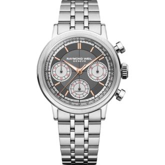 Raymond Weil Millesime Automatic Chronograph Grey Dial Stainless Steel Mens Watch 7765-ST-60651