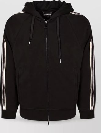 Emporio Armani cotton zip-up hooded jacket