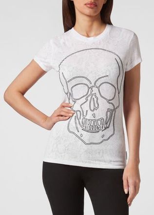 Philipp Plein T-Shirt Round Neck Skull Women in White at Nordstrom, Size Xx-Large