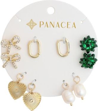 Panacea 5 Pairs of Earrings in Green at Nordstrom