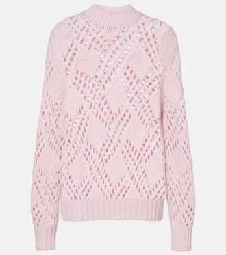 Jil Sander Lace-trimmed virgin wool sweater